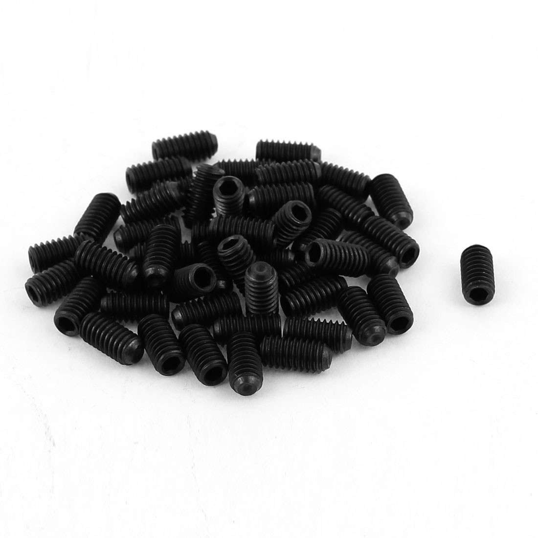 50Pcs Black M4 x 8mm Alloy Steel Hex Socket Set Grub Screws Headless Cup Point