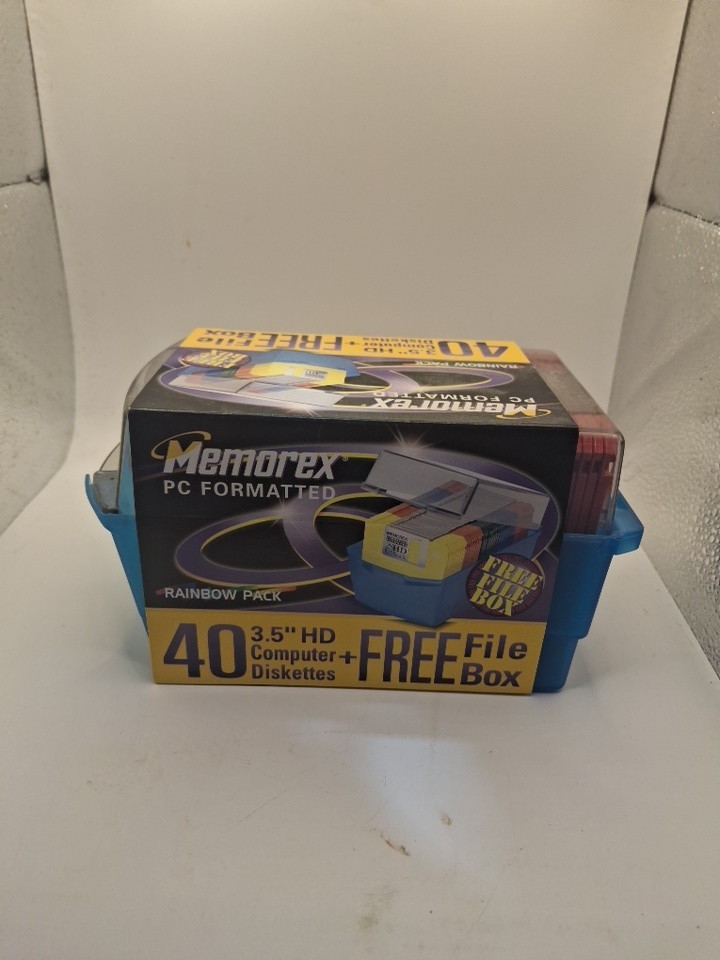 NEW SEALED 40 Pack Memorex PC Formatted 3.5" HD 1.44MB Computer Diskettes New