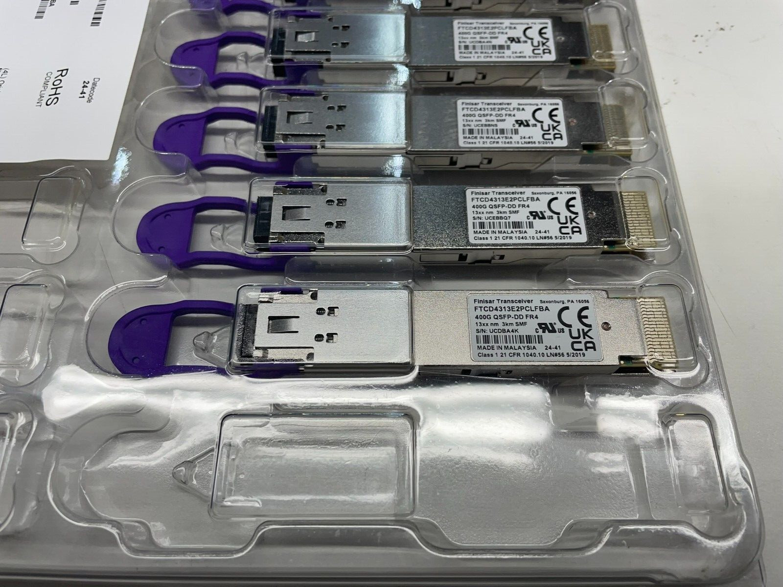 Finisar FTCD4313E2PCLFBA Transceiver 400G QSFP-DD FR4 13XX nm 3km SMF