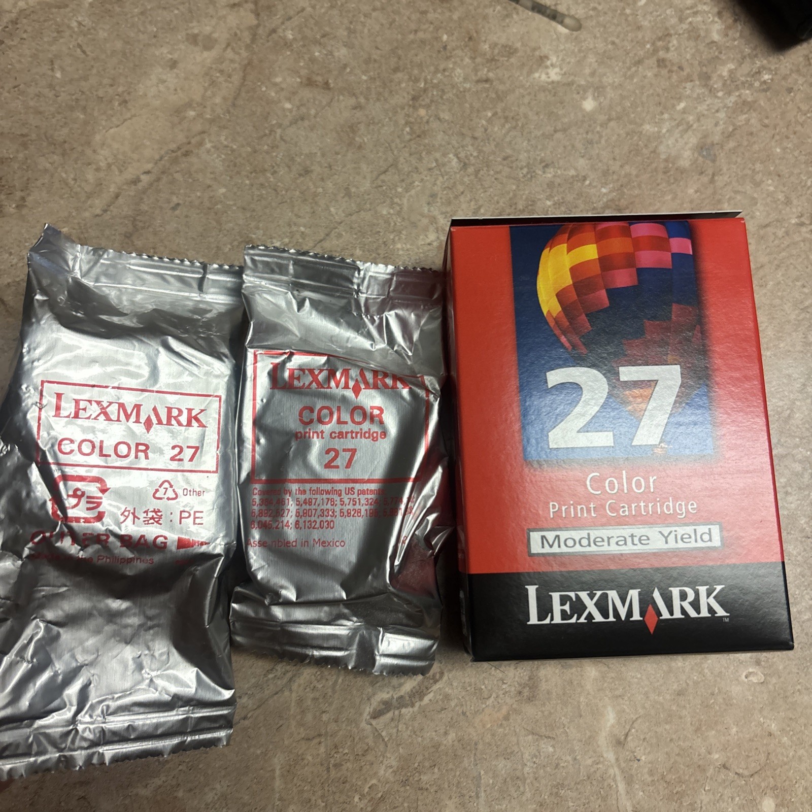 Lexmark 27 Color Ink Cartridge For X&Z Series Printers Lot Of 3 new no box 