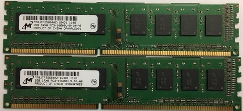 4GB (2x2GB) Micron Memory RAM DDR3-10600