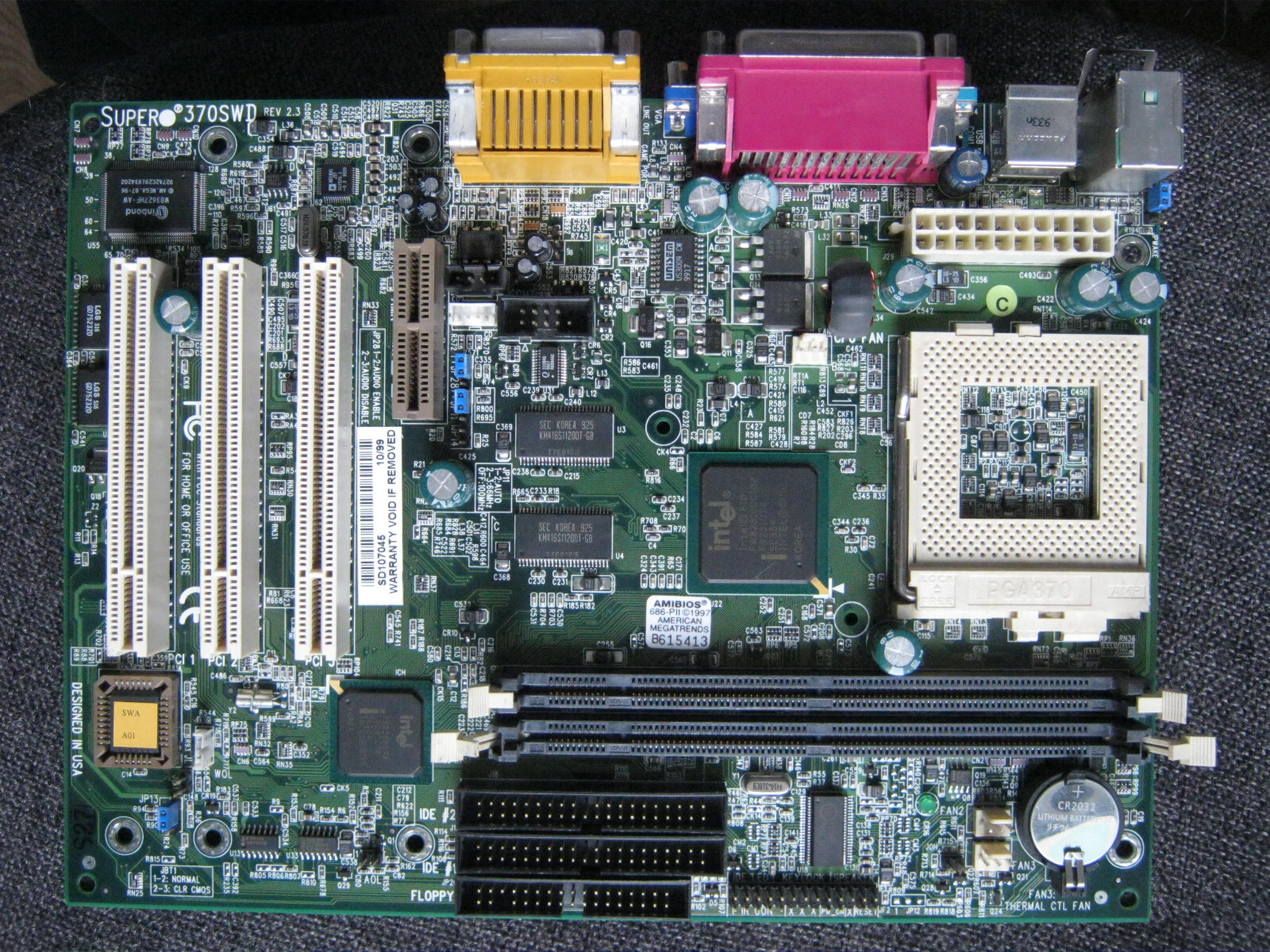 Supermicro 370SWD, SD-RAM. mATX motherboard