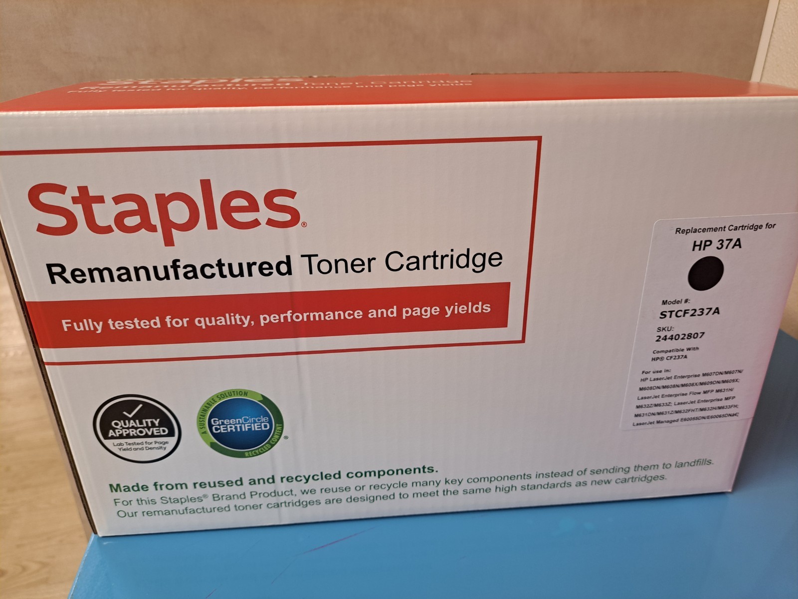 Staples  Toner Cartridge HP 37A Model STCF237A