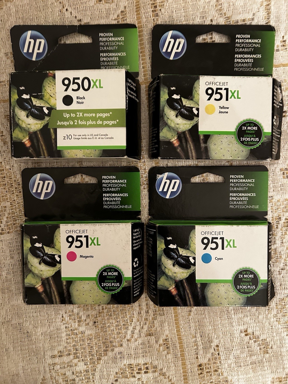 Genuine HP 950XL 951XL Ink Cartridges Set Black Cyan Magenta Yellow OEM New