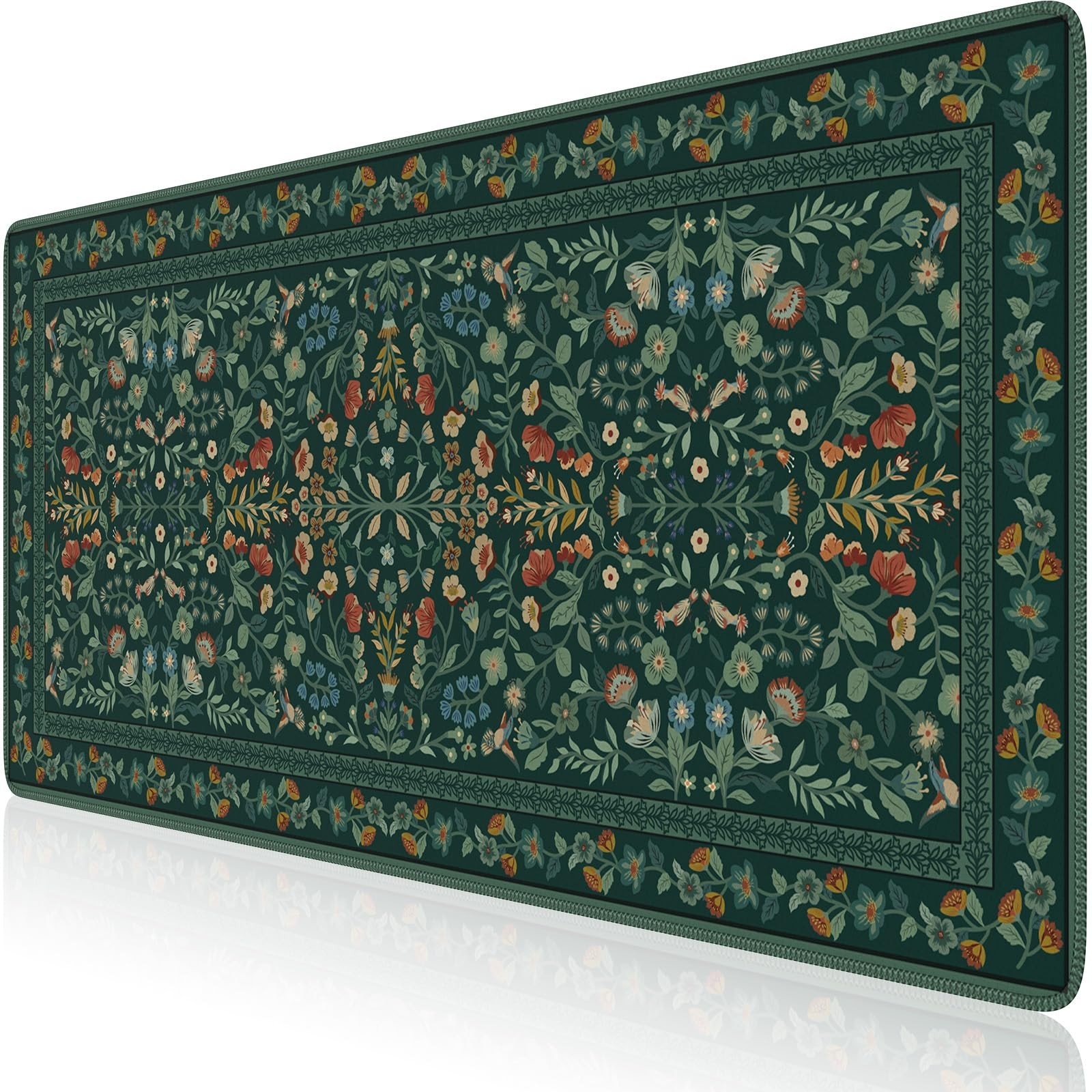 iCasso Desk Mat for Keyboard and Mouse, 35.4L x 15.7W inches, Deep Green