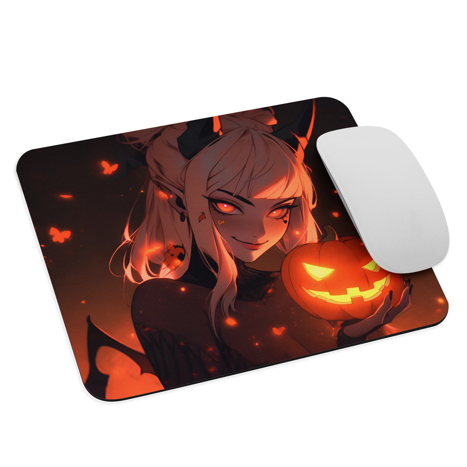 Mouse pad halloween pumpkin demon girl #1