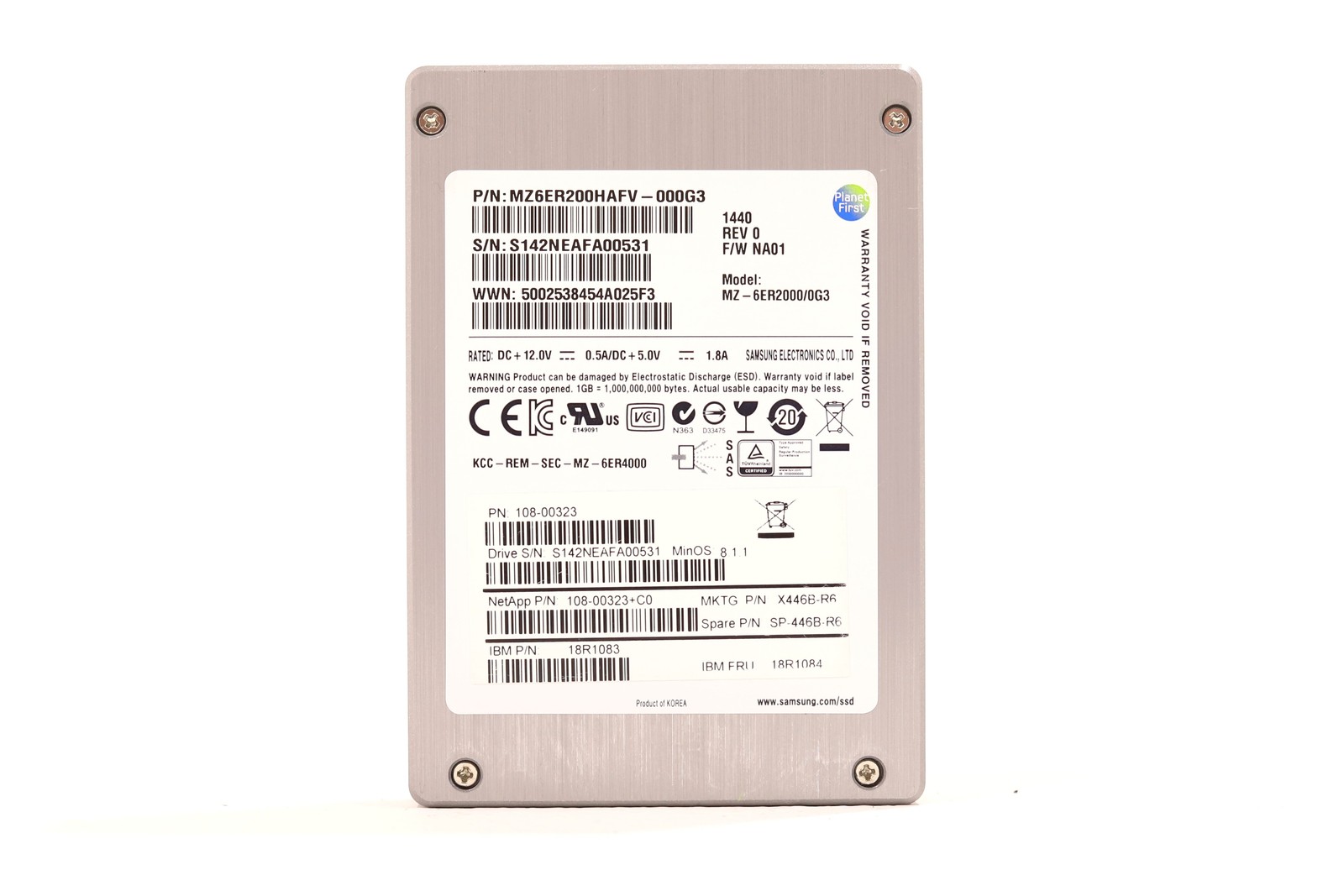 IBM MZ-6ER2000/0G3 200GB 2.5" 6Gb/s SAS SSD FRU P/N: 18R1084 MZ6ER200HAFV-000G3