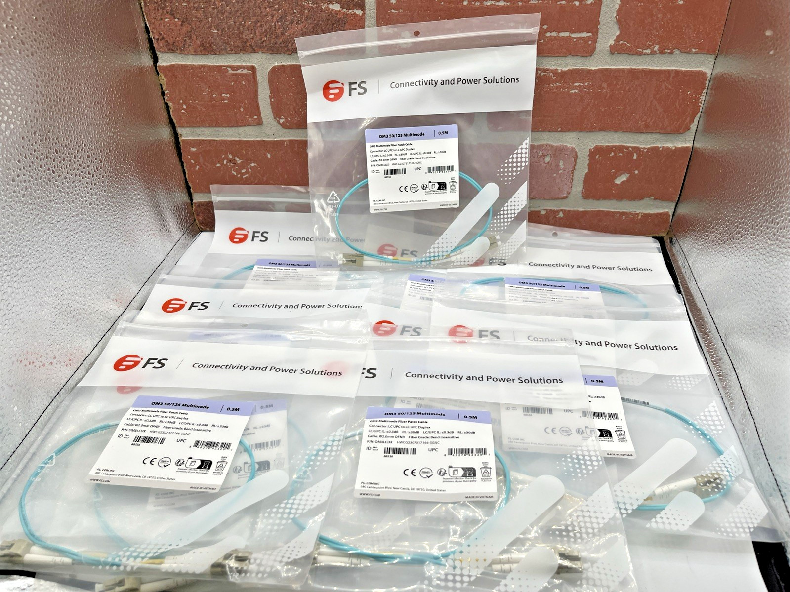 0.5 Fiber Patch Cable, 2 Fibers, LC UPC Duplex to LC UPC Duplex 10 PACK FASTSHIP