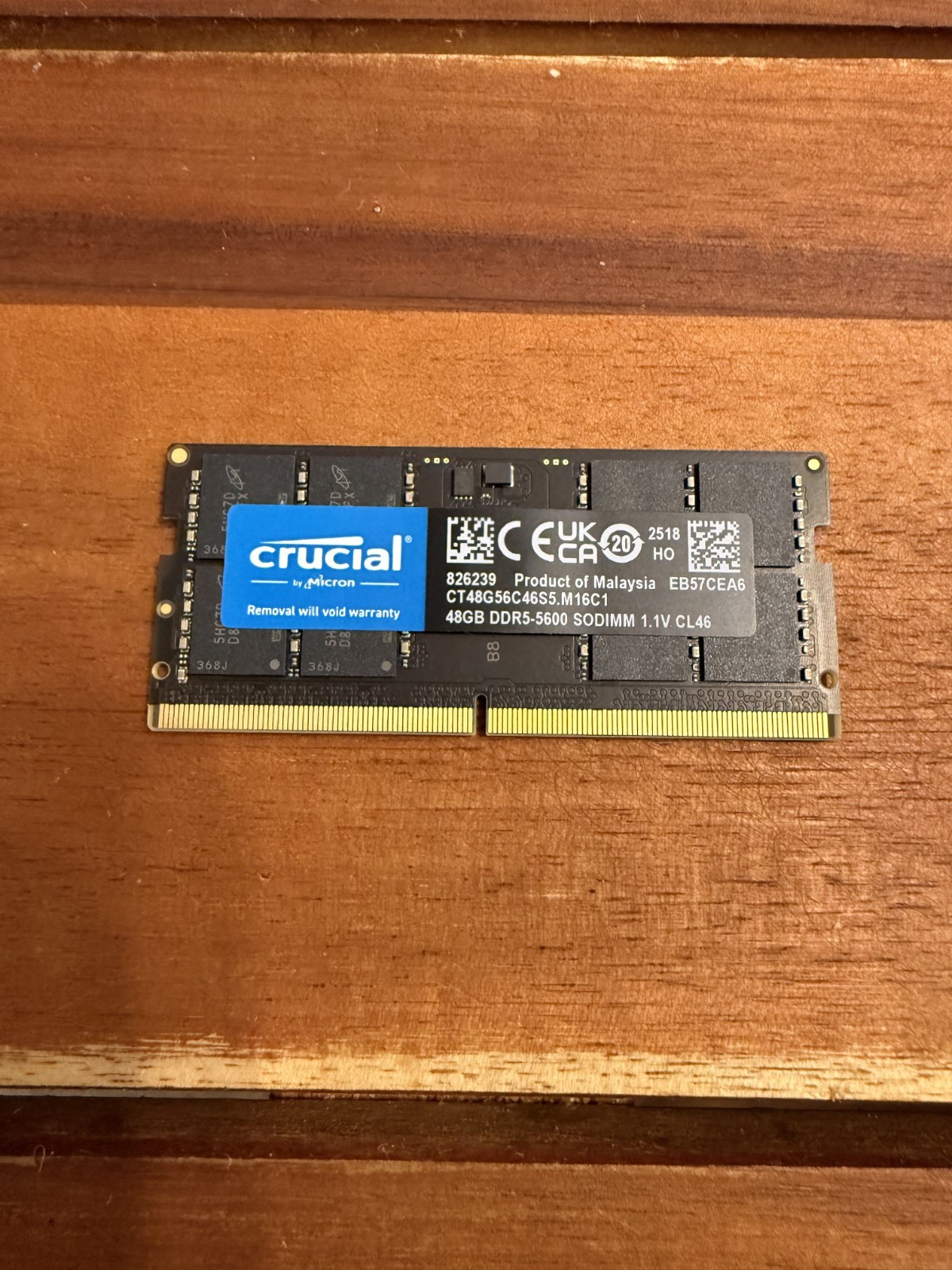 Crucial 48GB DDR5 RAM, 5600MHz (or 5200MHz or 4800MHz) Laptop Memory - USED