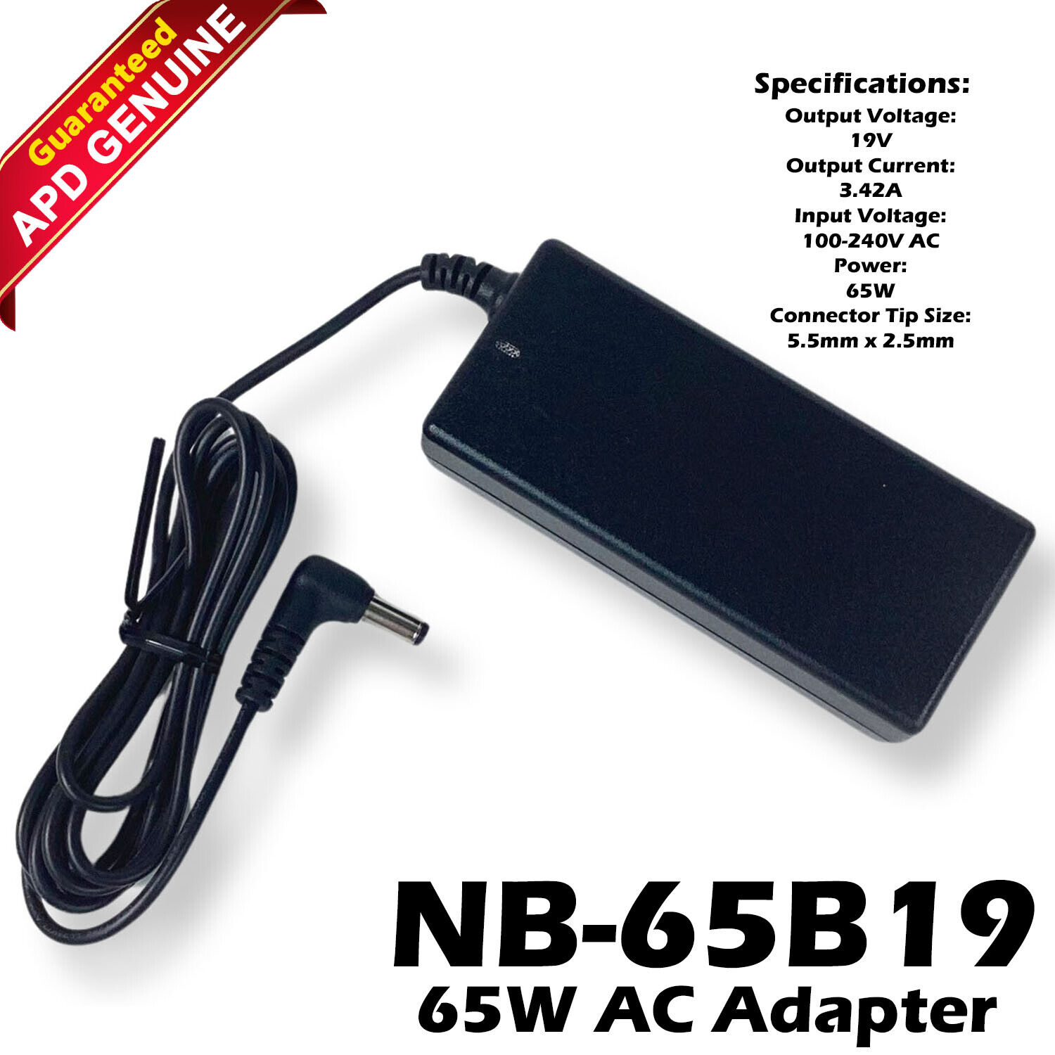 Genuine APD Charger AC Adapter Power Supply for GIGABYTE Brix 19V 3.42A 65W 3MGN