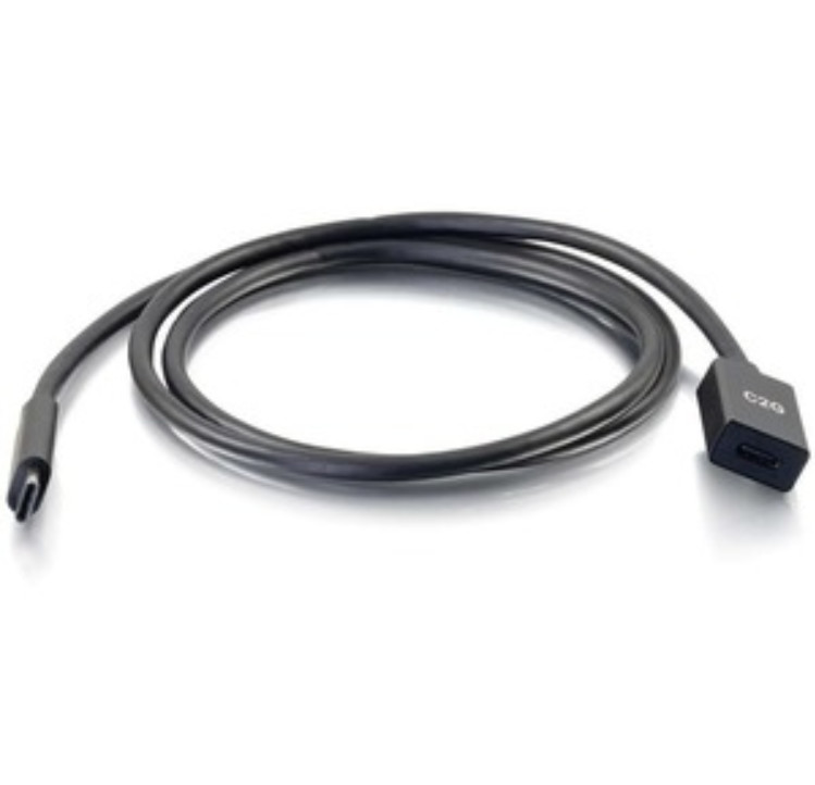 C2G 3ft USB C Extension Cable - 10G 3A - M/F Black - 28658