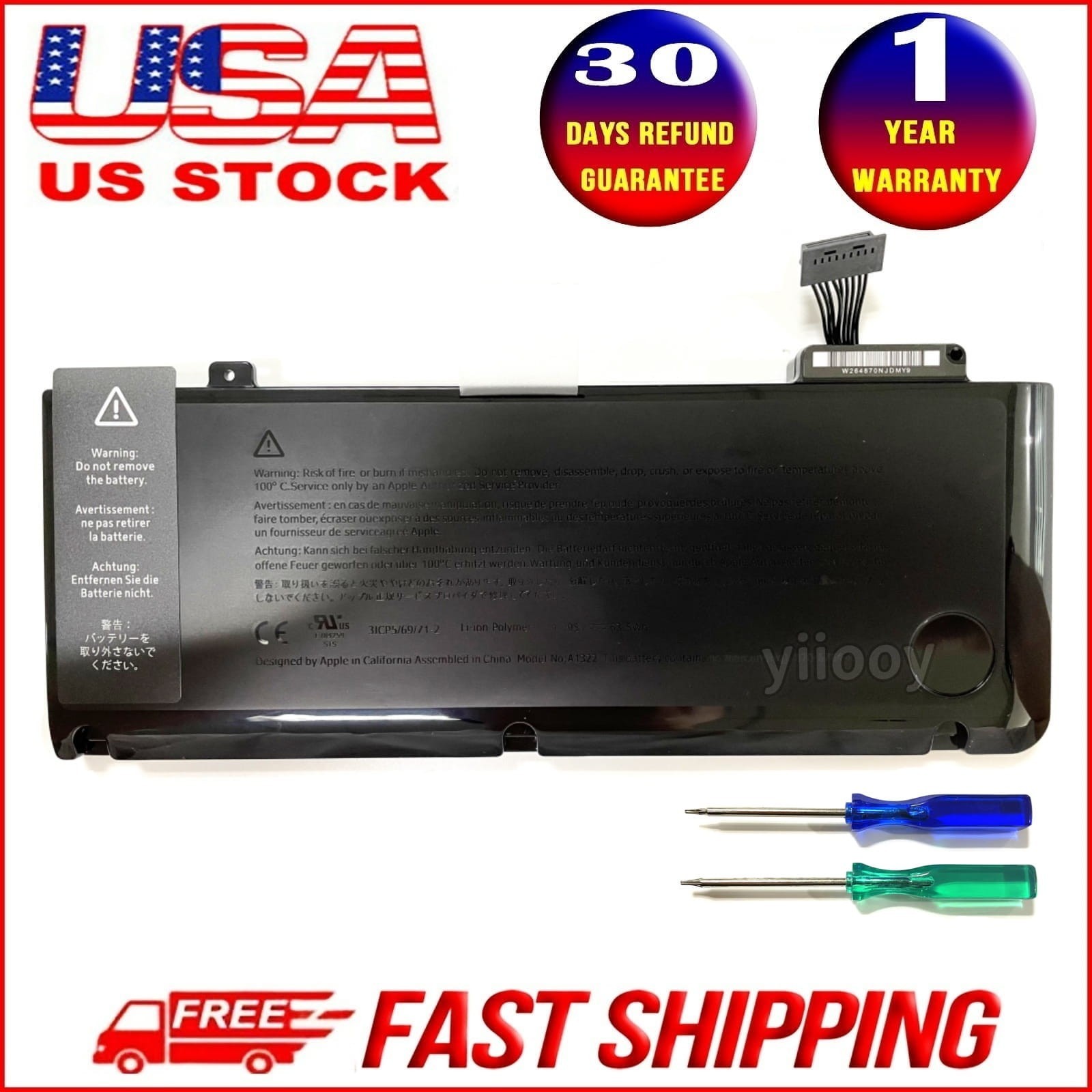 New Genuine OEM A1322 Battery for MacBook Pro 13"A1278 Mid 2009 2010 2011 2012