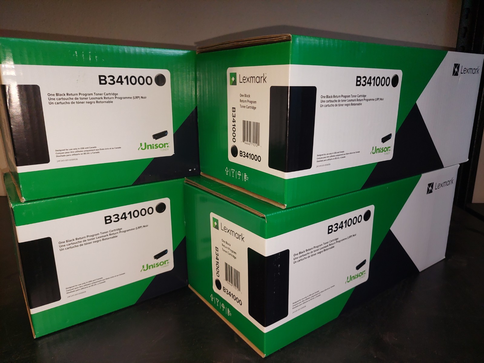 Lexmark OEM B341000 Toner Cartridges (4) Lexmark B3340dw  B3442dw MB3442adw