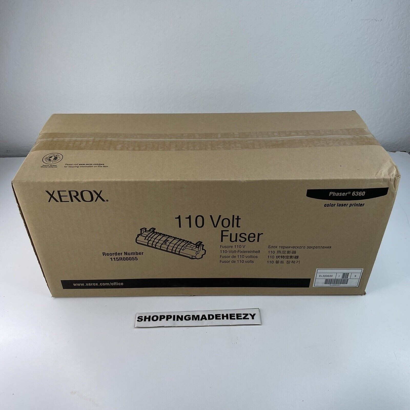 Genuine Xerox Phaser 6360 110 Volt Fuser New in Box 115R00055