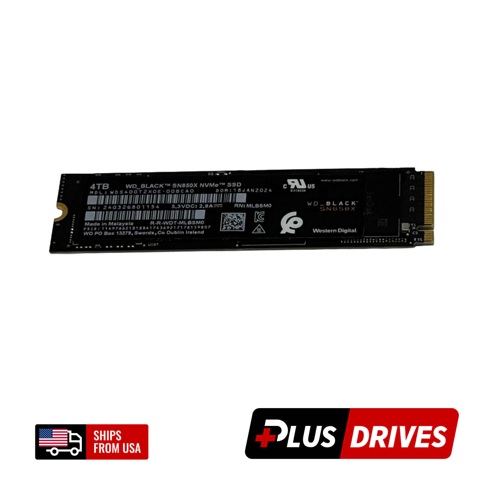 Western Digital 4TB NVMe WD_BLACK SN850X M.2 2280 Gen4 TLC Internal SSD Drive