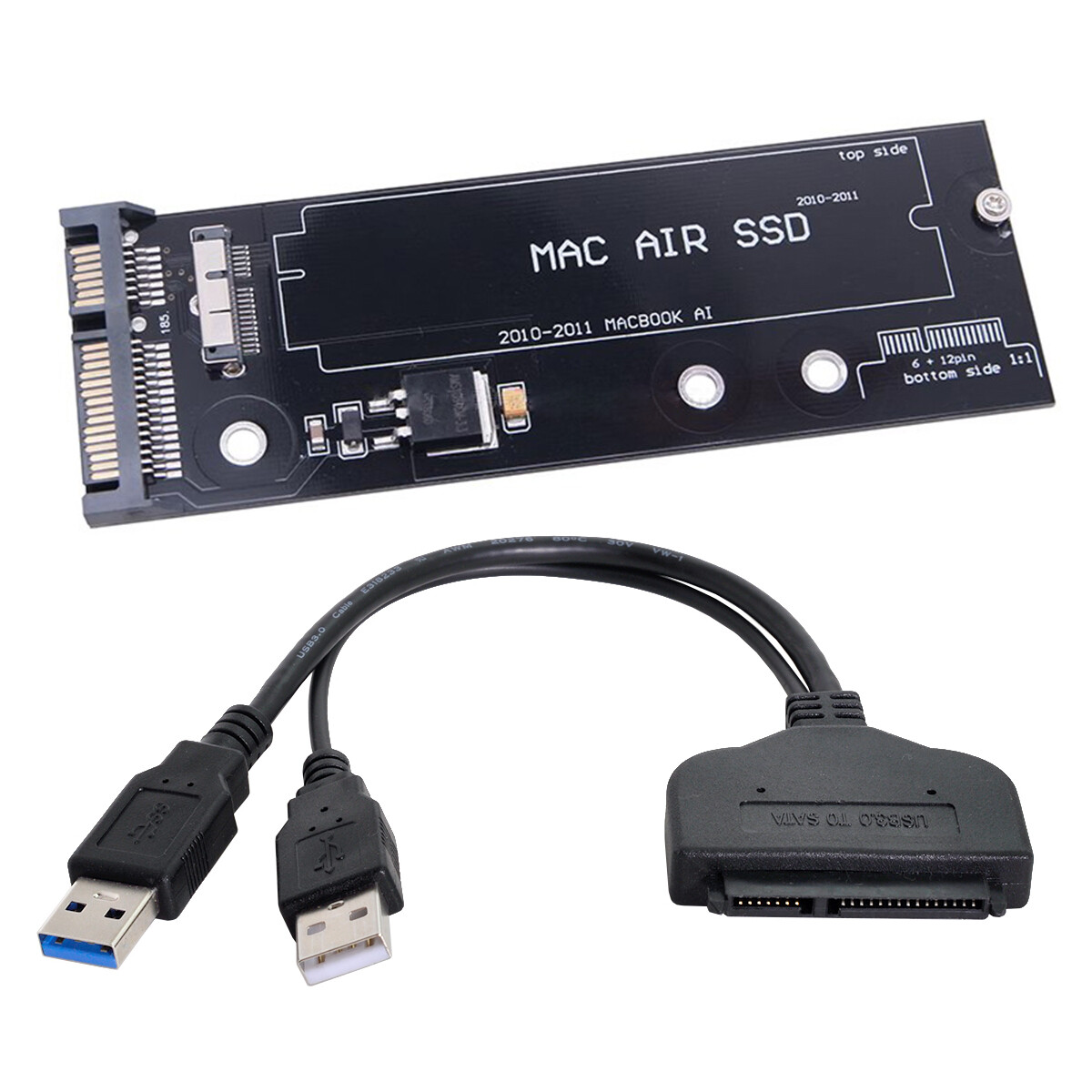 12+6pin USB 3.0 to SSD HDD & SATA 22Pin 2.5" Adapter for 2010 2011 MAC SSD