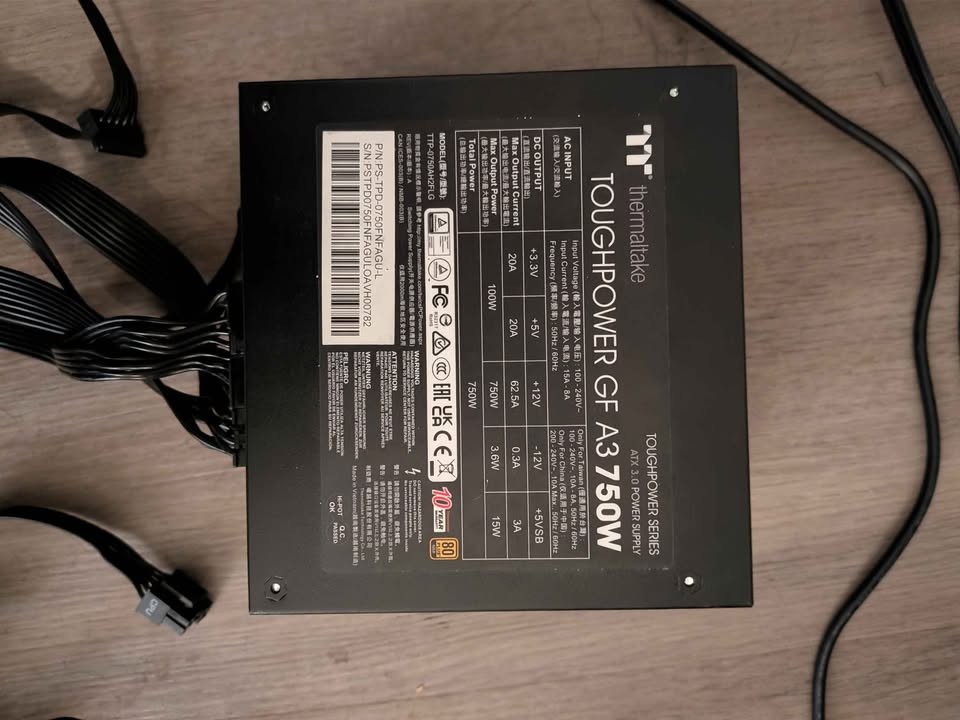 Thermaltake Toughpower GF A3 750W 80+ Gold Fully Modular ATX 3.0 PSU PCIE 5.0