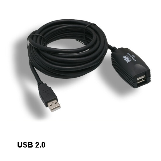 10x Black 16ft Active Repeater USB 2.0 Type A Cable Cable w/ GL850A Chip