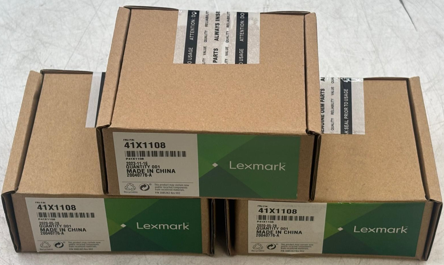 Lot of 3 Genuine Lexmark 41x1108 Pickup Roller