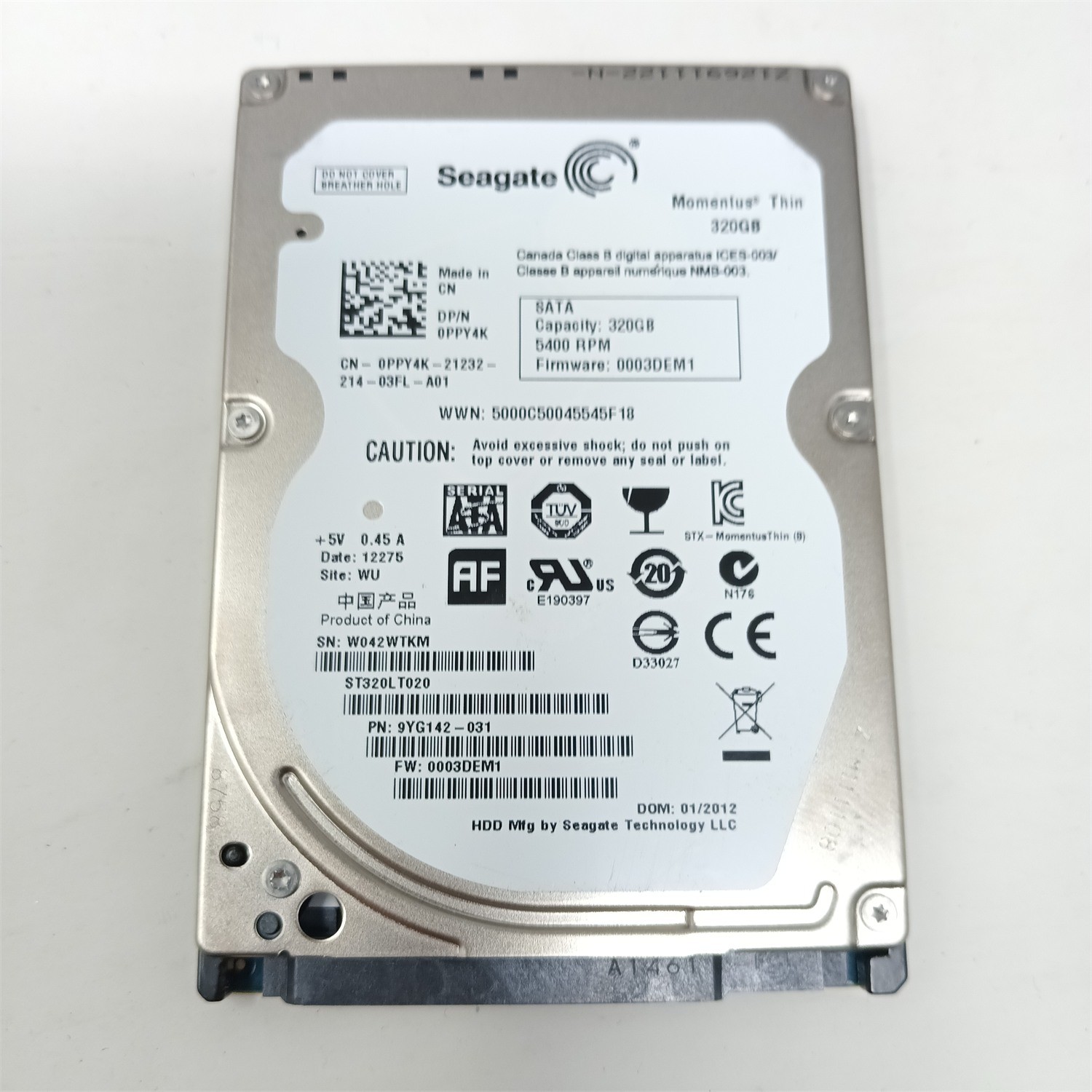 Seagate ST320LT020-9YG142 320GB 2.5" SATA II HDD - Tested