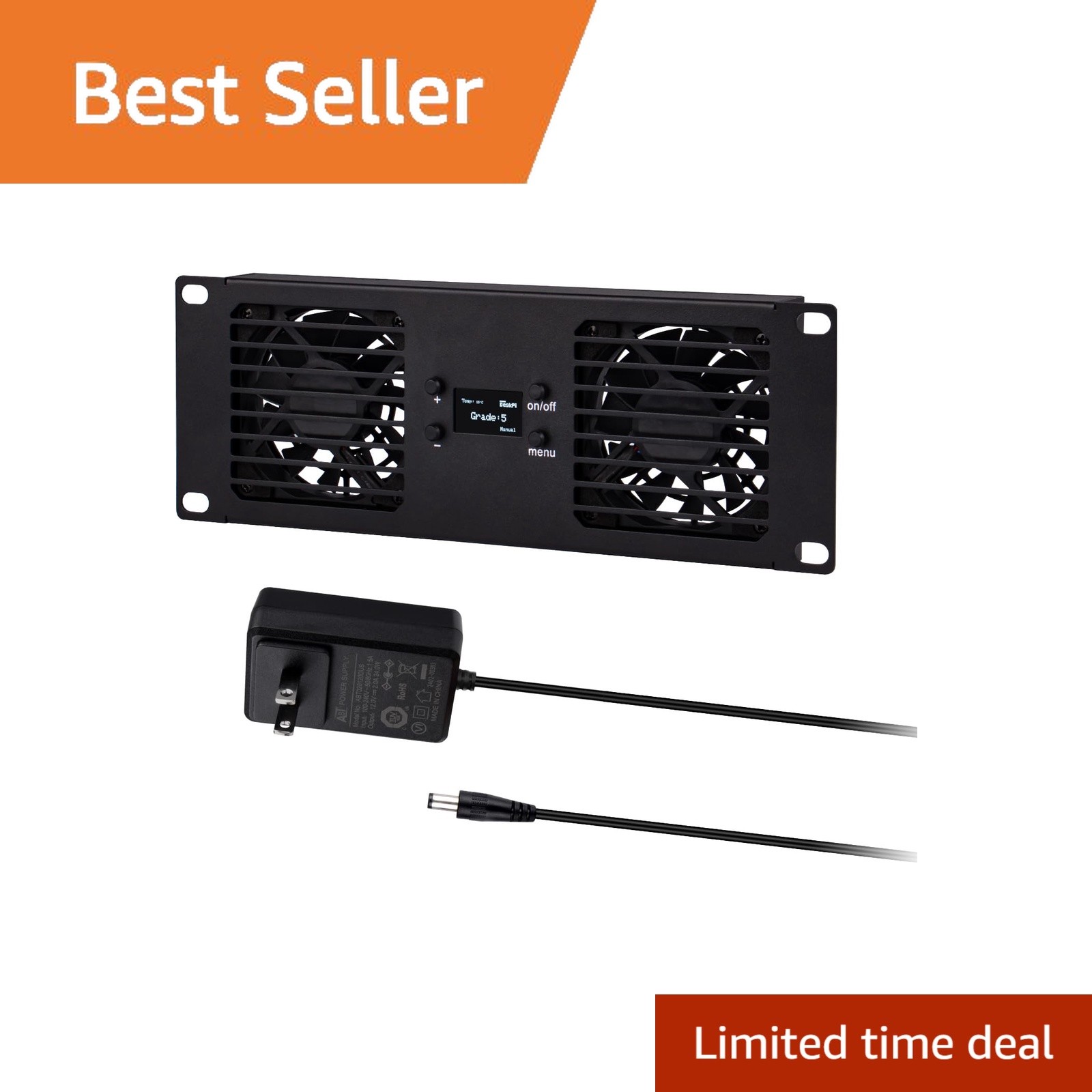GeeekPi 10inch 2U Rack Mount Fan Unit 2 Fans
