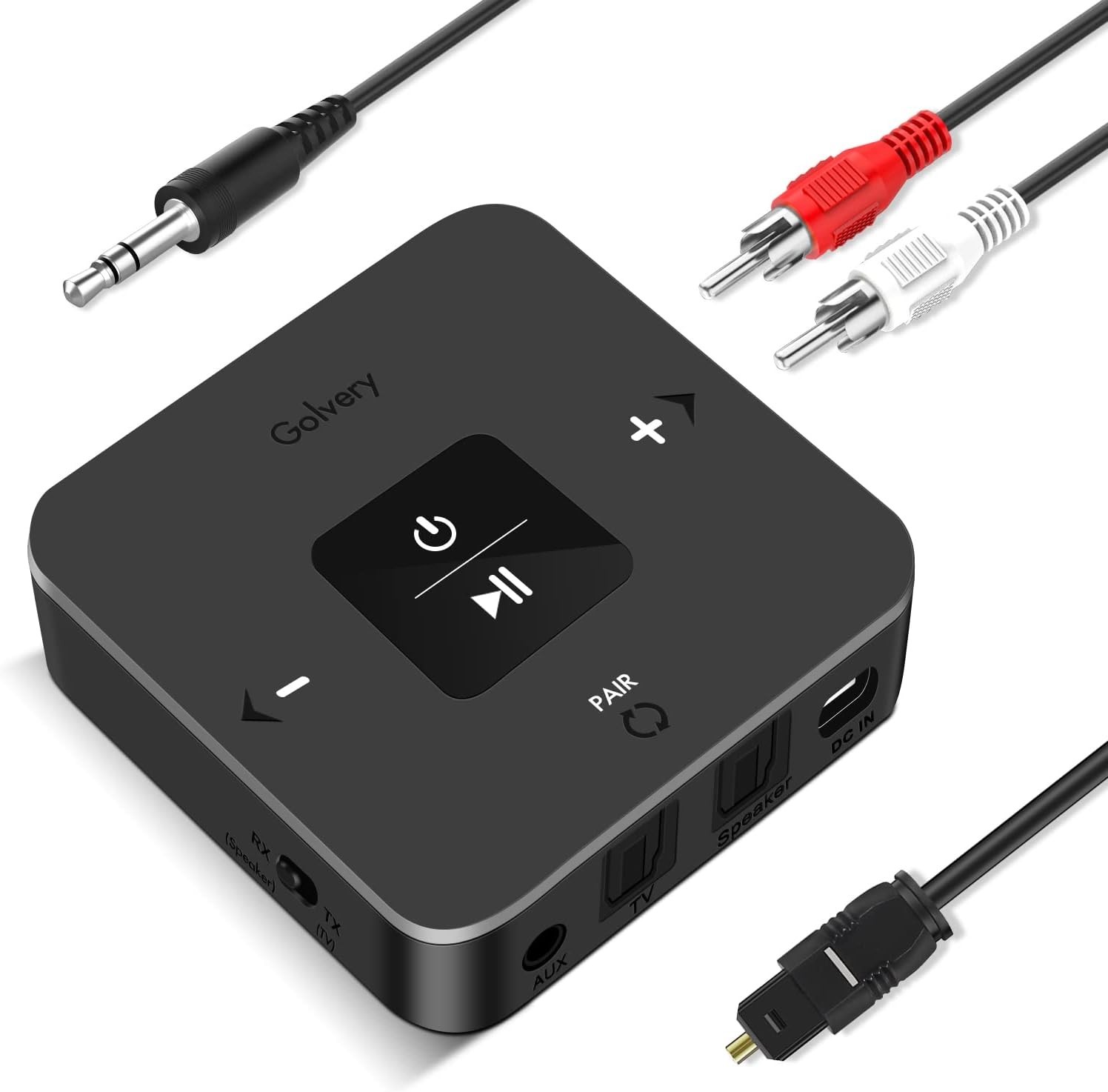 Golvery Bluetooth 5.0 Transmitter receiver, 2 in 1 Bluetooth adaptor fOR