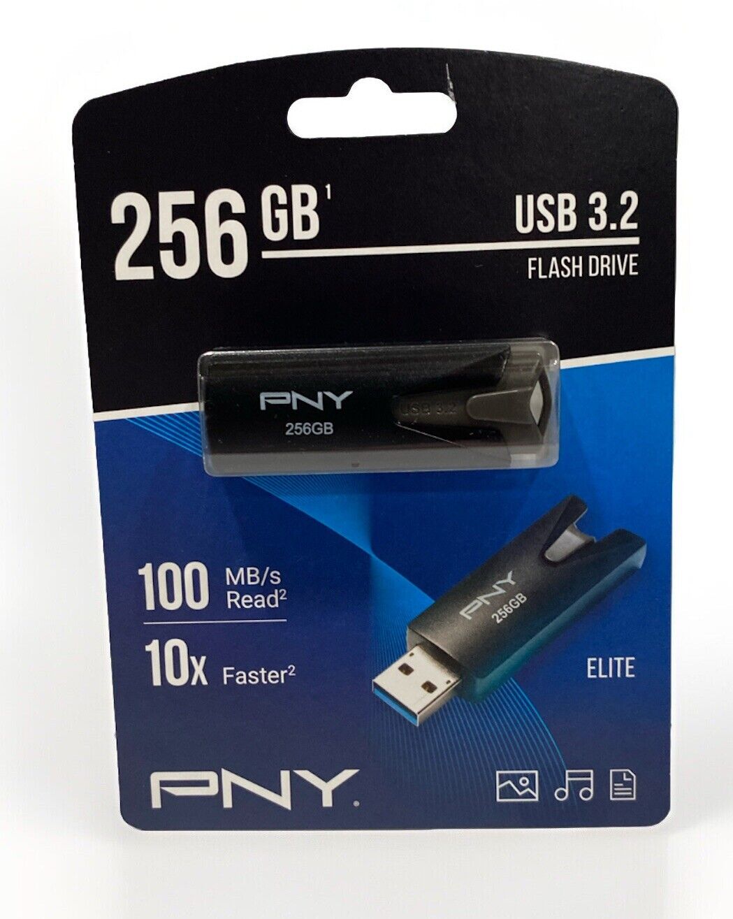 PNY USB 3.2 Flash Drive 256GB Black P-FD256ELT-GE (New)