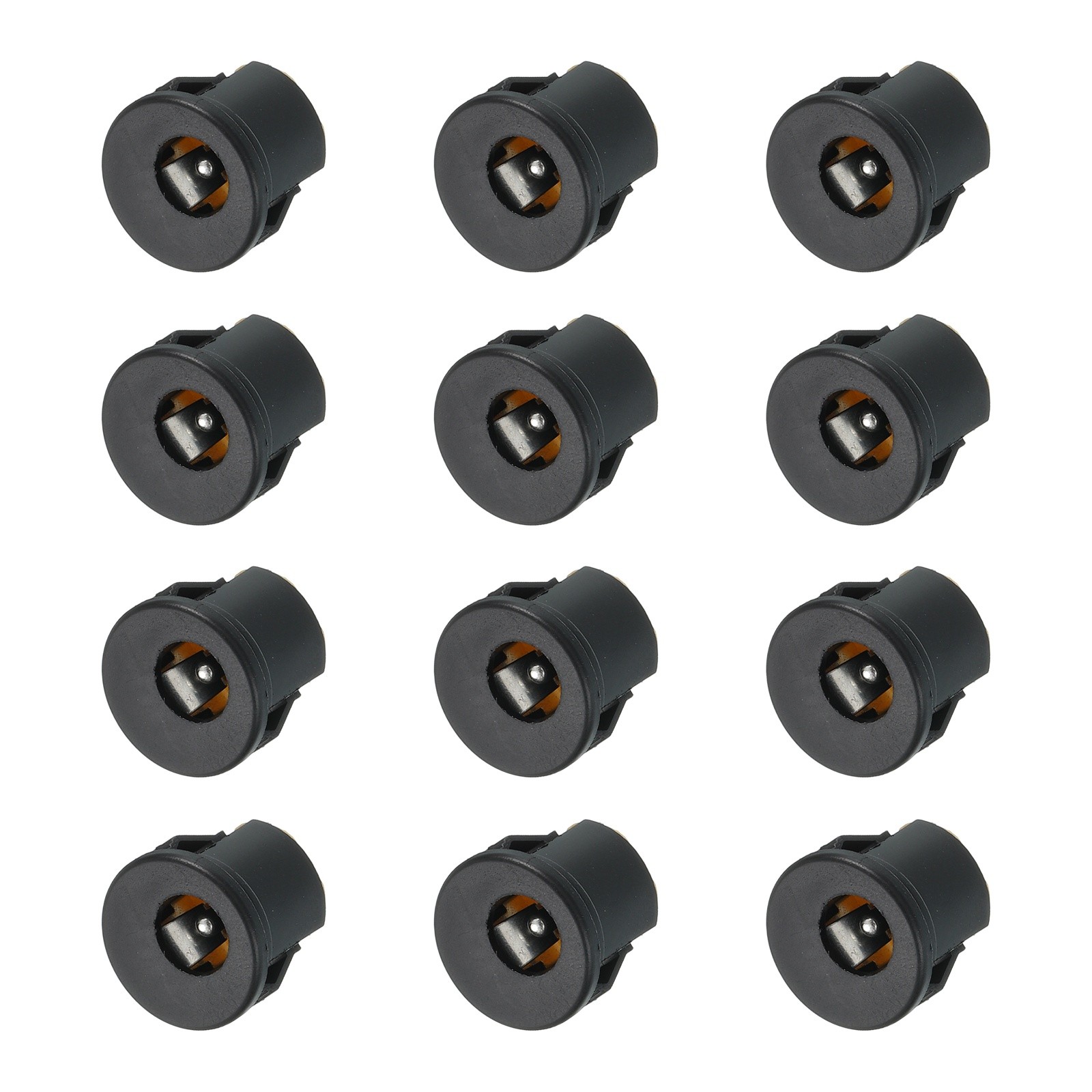 12pcs DC5521 Power Jack, 30V 0.5A 14x14x18mm 3 Pin, Black