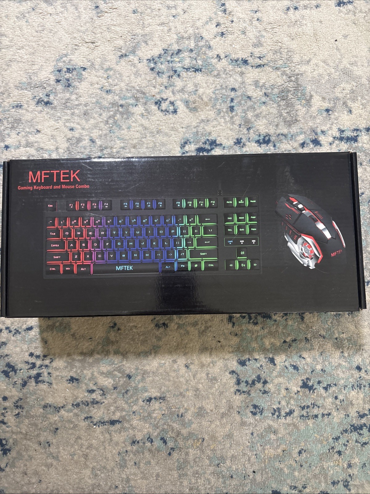 MFTEK Gaming Keyboard And Mouse Colorful Light Multimedia Keys Waterproof New