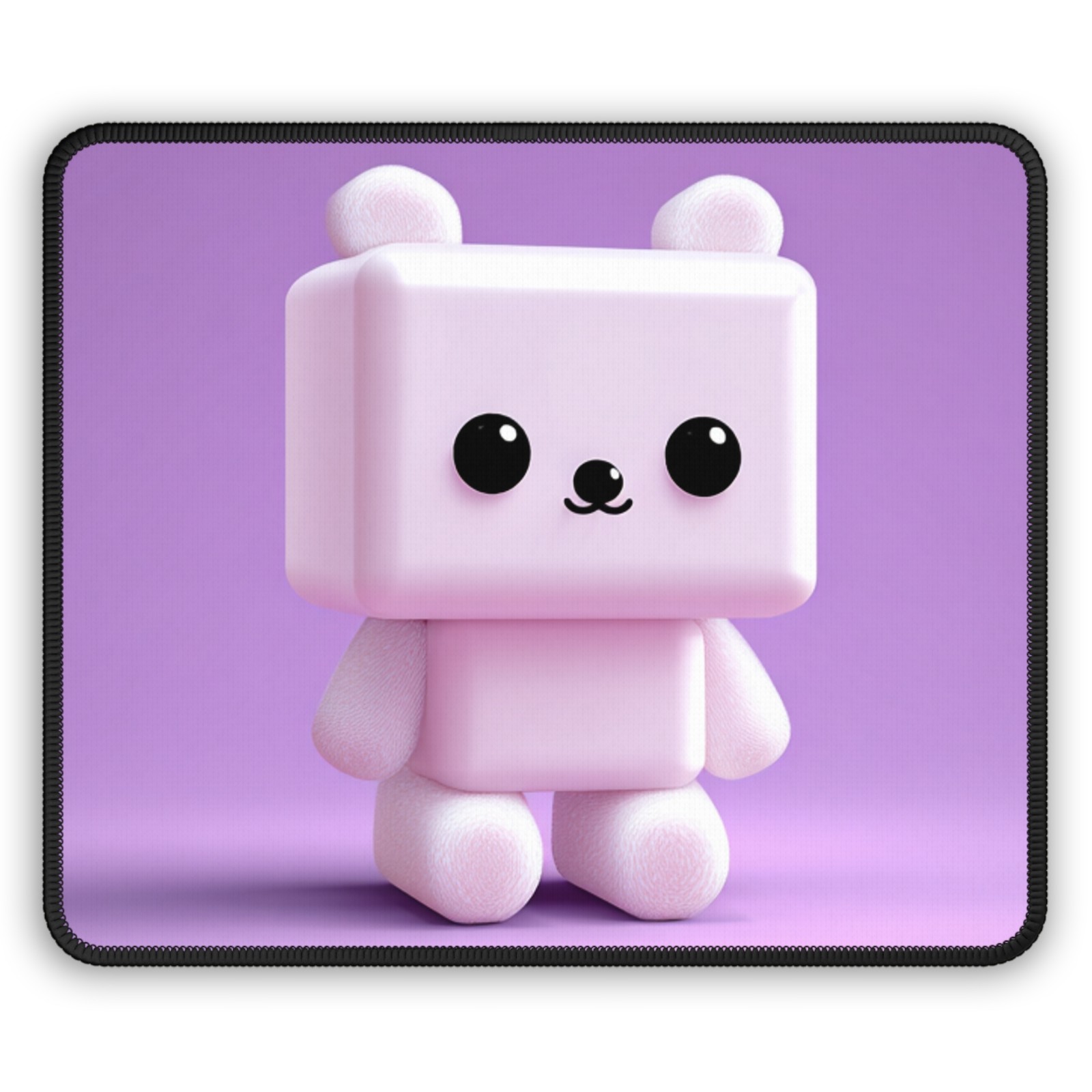 Kawaii Pink Cube Bear Gaming Mouse Pad | Cute Animal Desk Mat