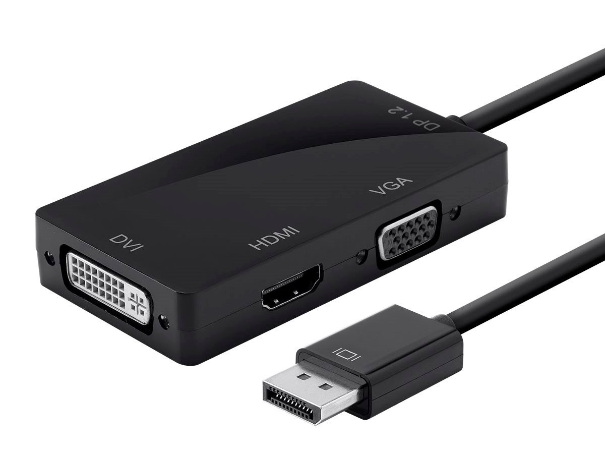 Monoprice DisplayPort 1.2a to 4K HDMI, Single Link DVI, and VGA Passive Adapter