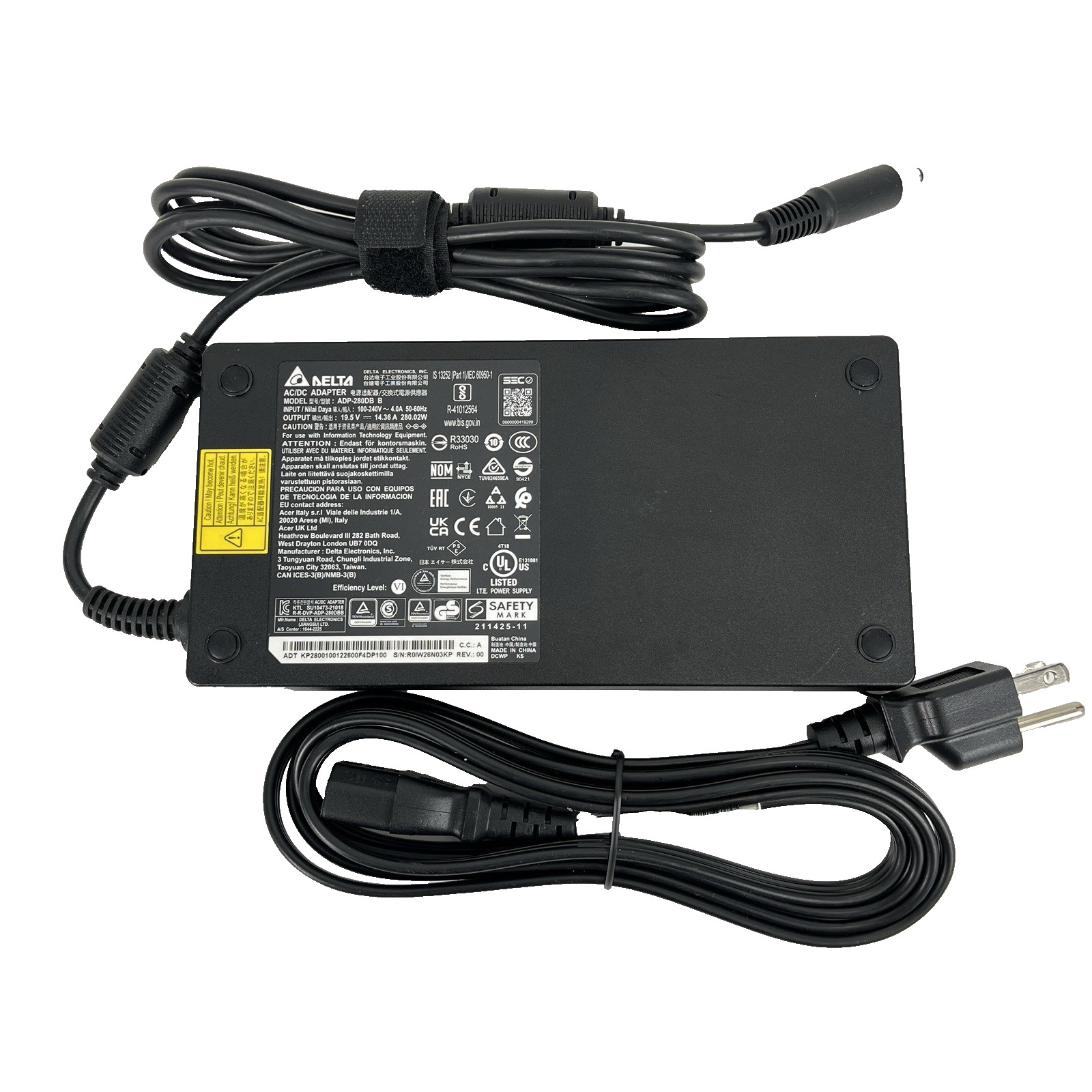 For Acer Predator Helios 300 PH315 280W Delta 19.5V 14.36A ADP-280DB B Slim OEM