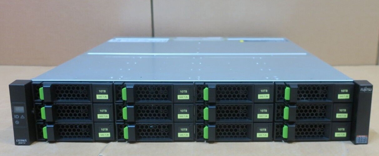 Fujitsu Eternus JX40 S2 Rack Storage Subsystem Array 120TB 12x 10TB 7.2K HDD