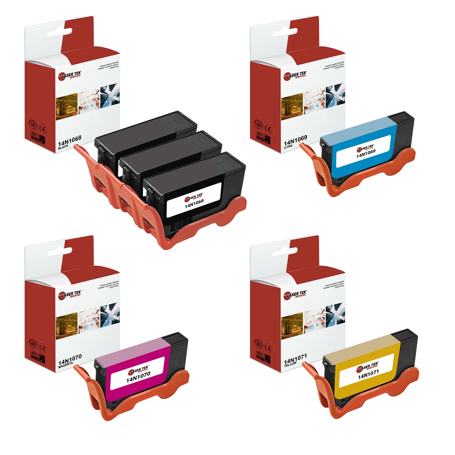 6Pk LTS 100XL BCMY HY Compatible for Lexmark S815 S816 S605 S301 S305 Ink