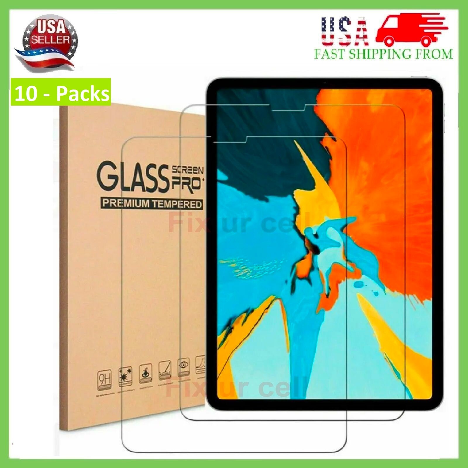 10-Packs For iPad Air 5 (2022) 10.9'' 5th Gen HD Tempered Glass Screen Protector