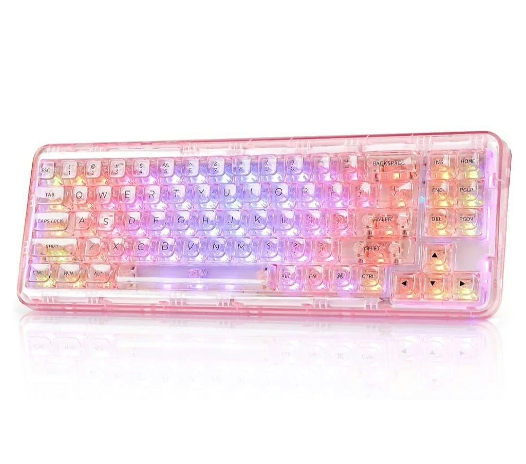 YUNZII Mechanical Gaming Keyboard X71 68% Layout Crystal Ice Switch Wireless
