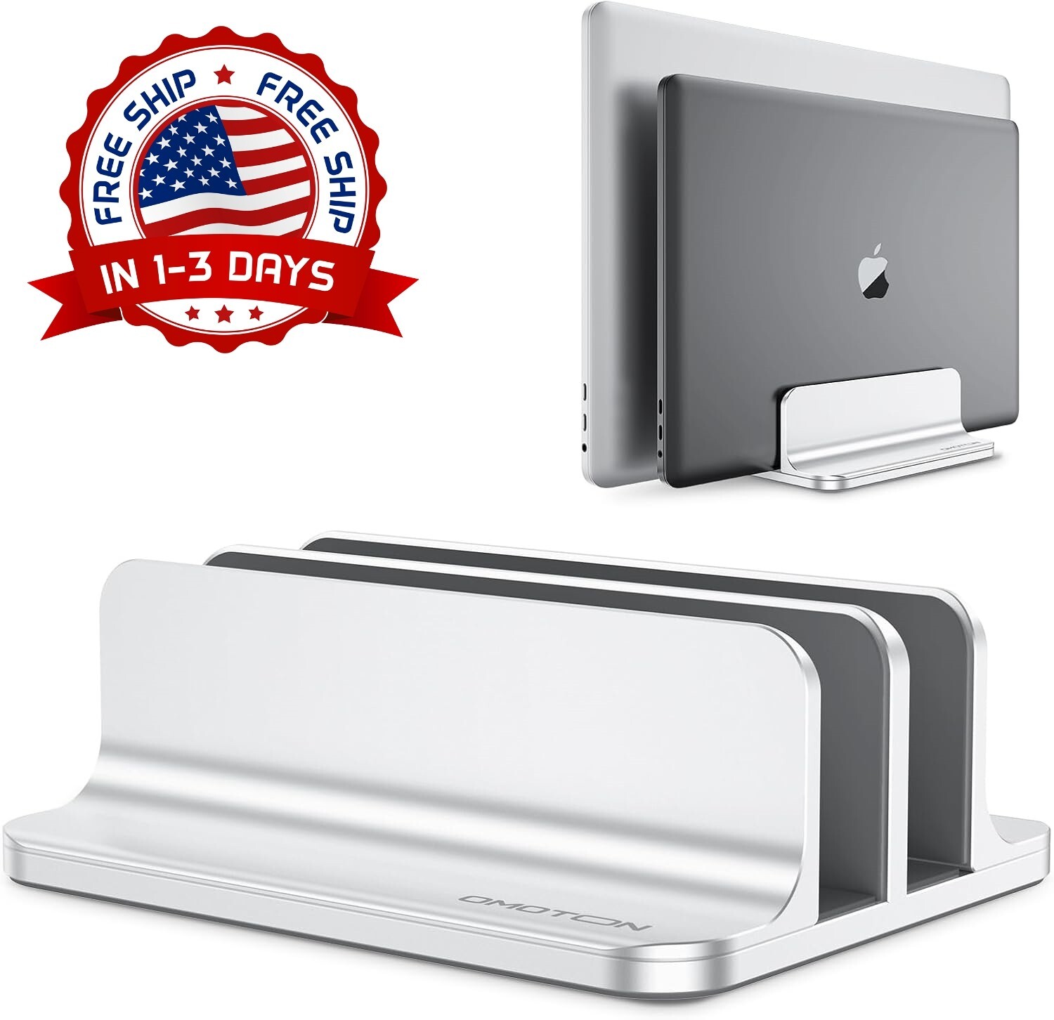 Soporte Vertical Doble De Aluminio Para Computadora Portátil, Compatible Con 2.