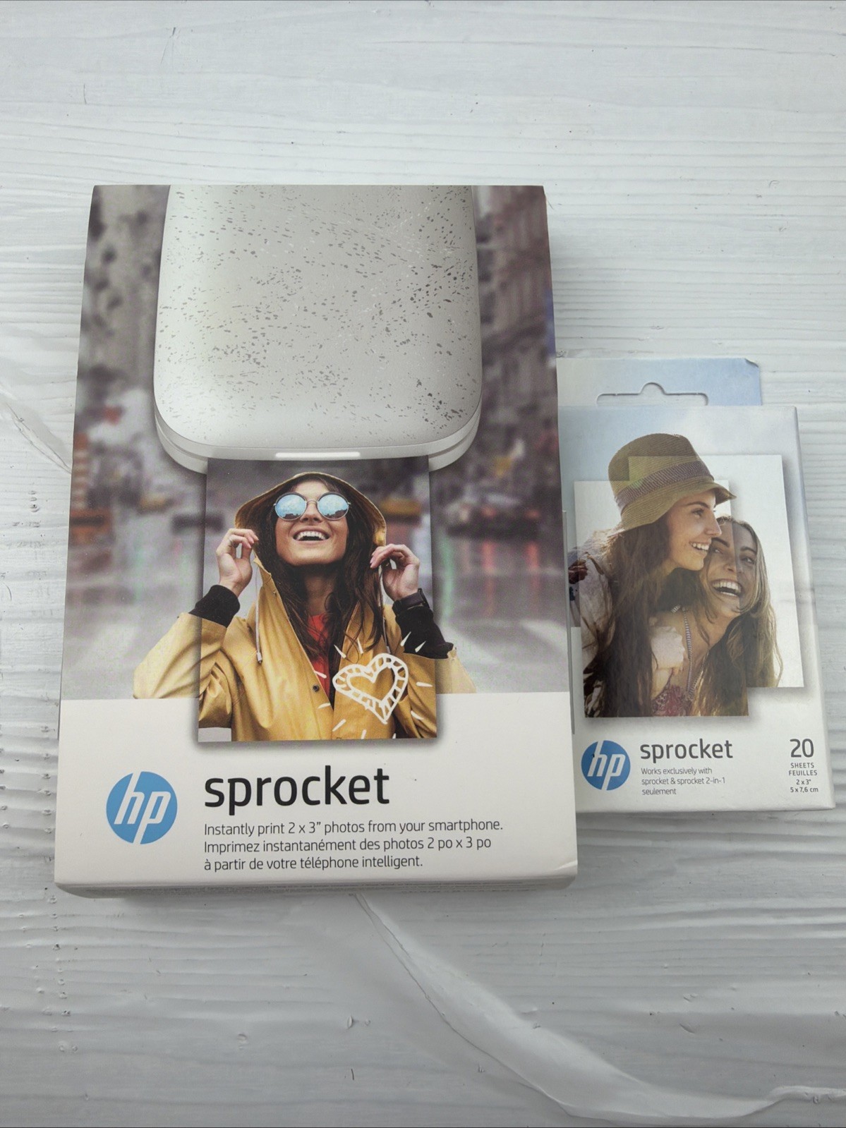 HP Sprocket Portable 2x3" Photo Printer Luna Pearl w/ 20-Sheet Zink Paper