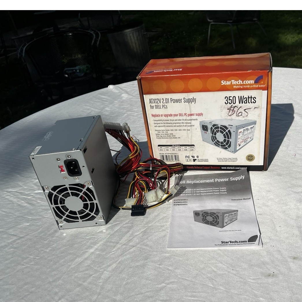 StarTech.com ATX12V 2.01 350W Power Supply for Dell PCs 24-Pin SATA 1 Fan