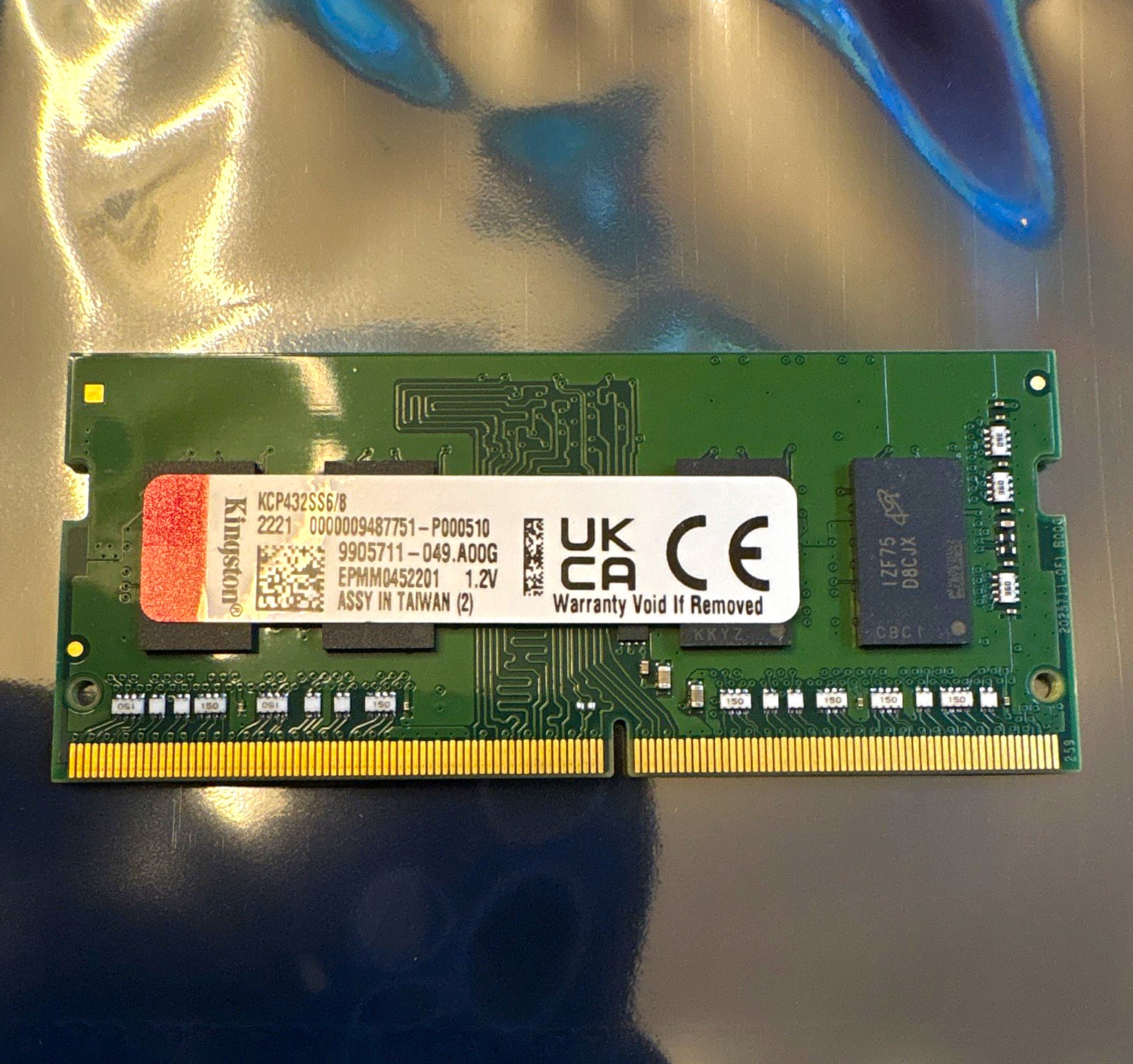 Kingston 8GB DDR4-3200 PC4-25600 260-Pin SO-DIMM Non-ECC RAM KCP432SS6/8