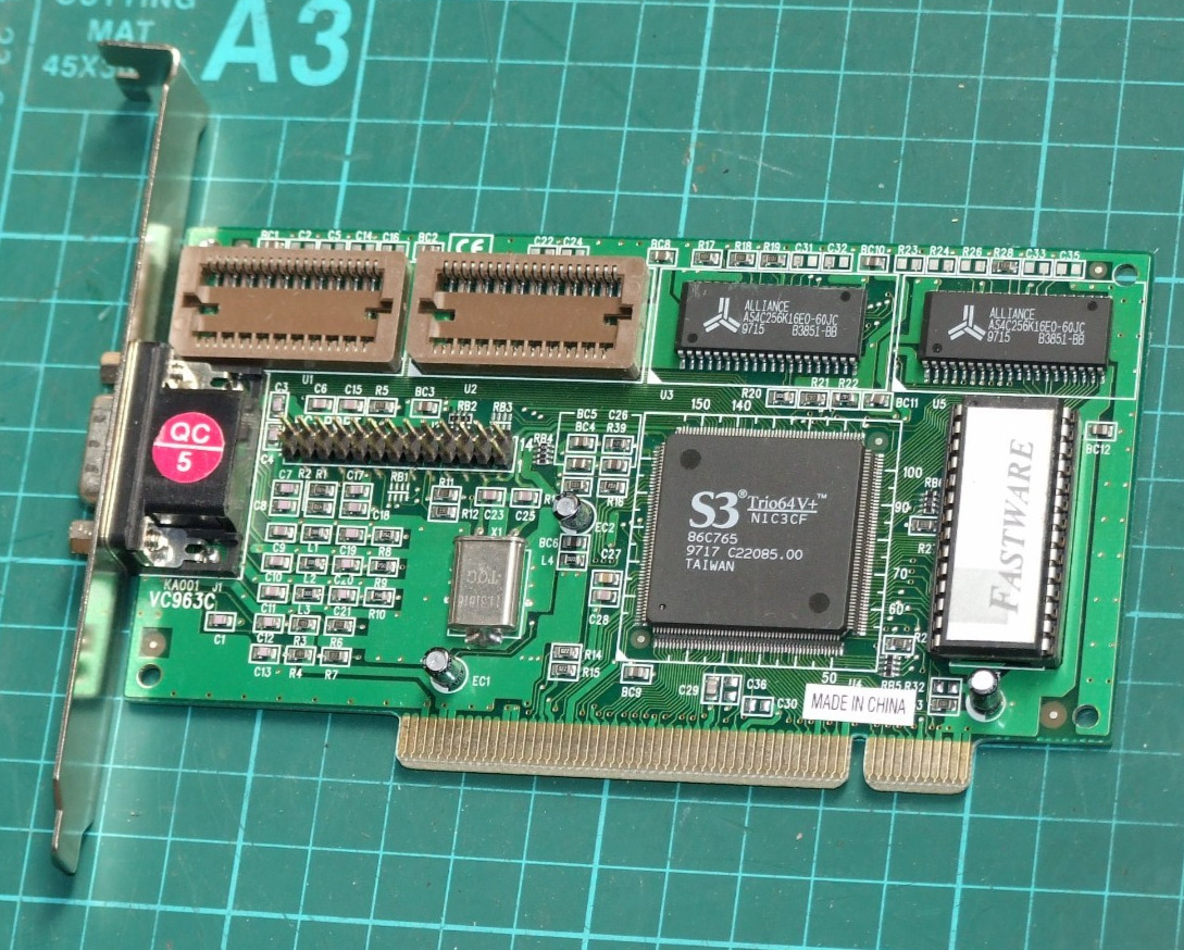 Fastware S3 Trio64V+ 86C765 chipset PCI VGA Card
