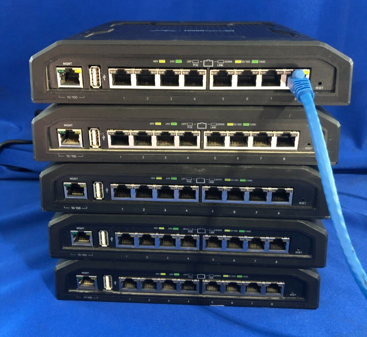 Lot: 5x Ubiquiti ToughSwitch POE Pro 8-Port Switch - Ports Tested - Read Desc.