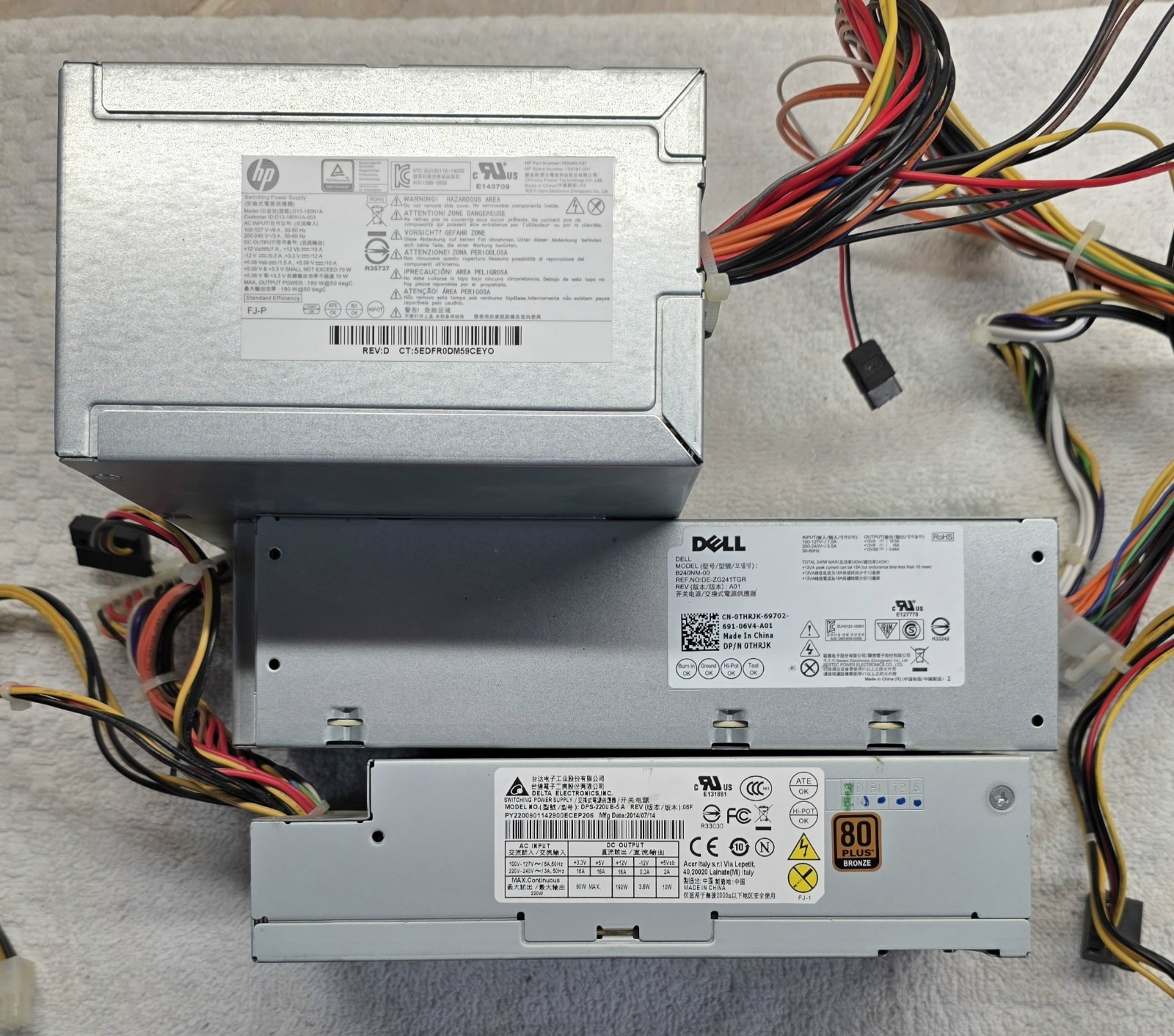 Desktop PC Power Supply Multi Bundle Lot HP 180W | Dell 240W | Delta 220W