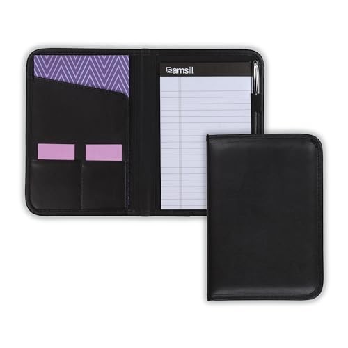  Professional Faux-Leather Mini Portfolio, with 5 x 8 Mini - 5 x 8 Padfolio
