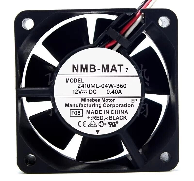 NMB 2410ML-04W-B60 6025 12V 0.4A 6CM 3-Wire Dual Ball Cooling Fan