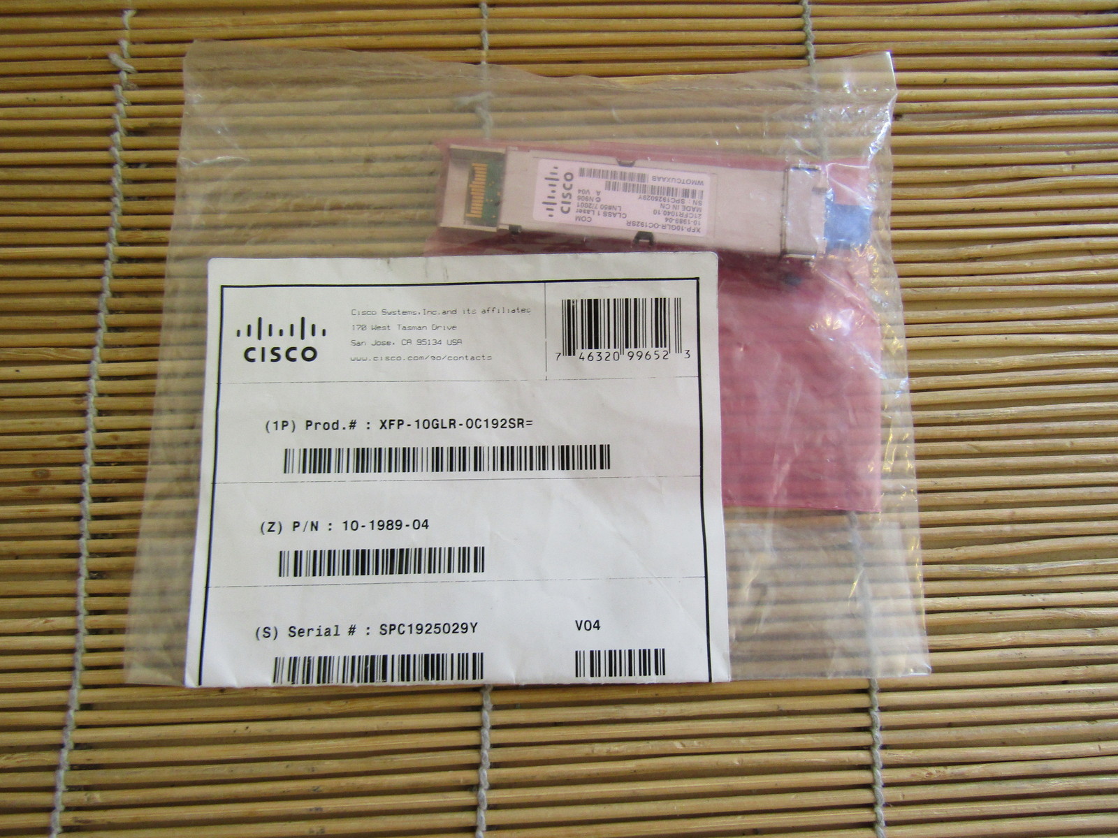 NEW in SUMITOMO case Cisco XFP-10GLR-OC192SR 10GB XFP V04 10-1989-04 NEW Vers.04