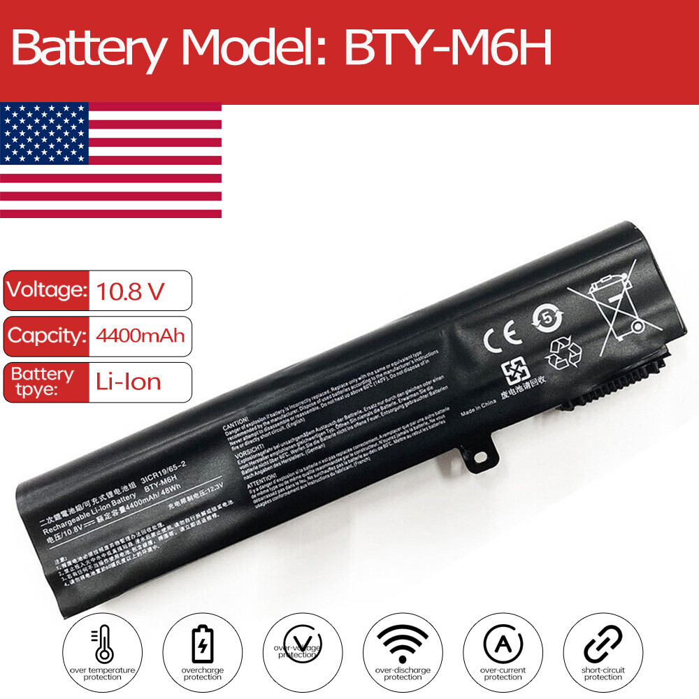 BTY-M6H Battery for MSI GE62-6QD161 GL62 7QF GL63 8RC GL63 8RD GL72 6QF GL72 7RD