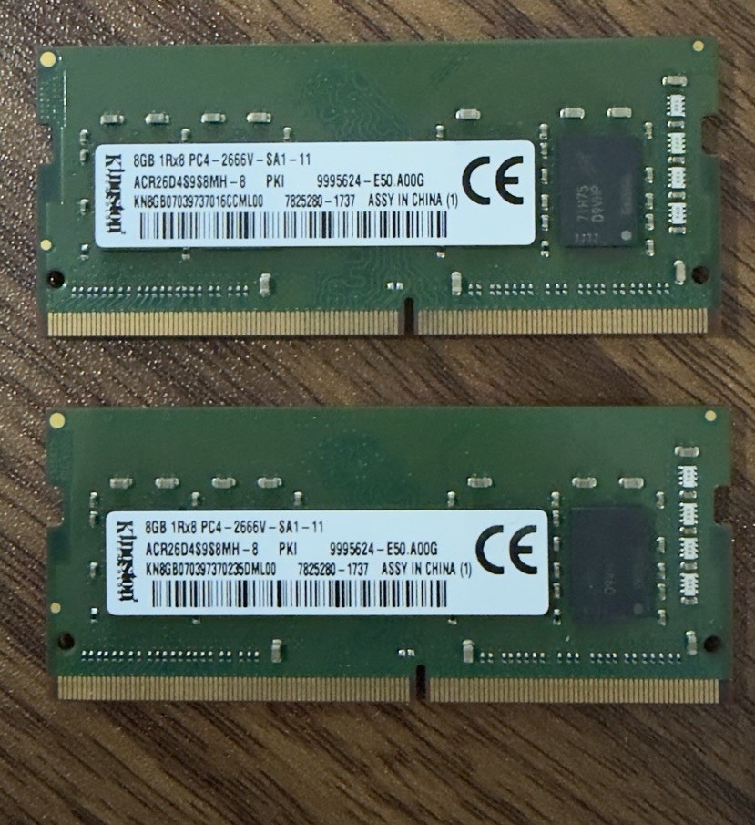 Kingston 16GB (2x8GB) DDR4 SO-DIMM PC4-2666V 260-Pin Non-ECC RAM