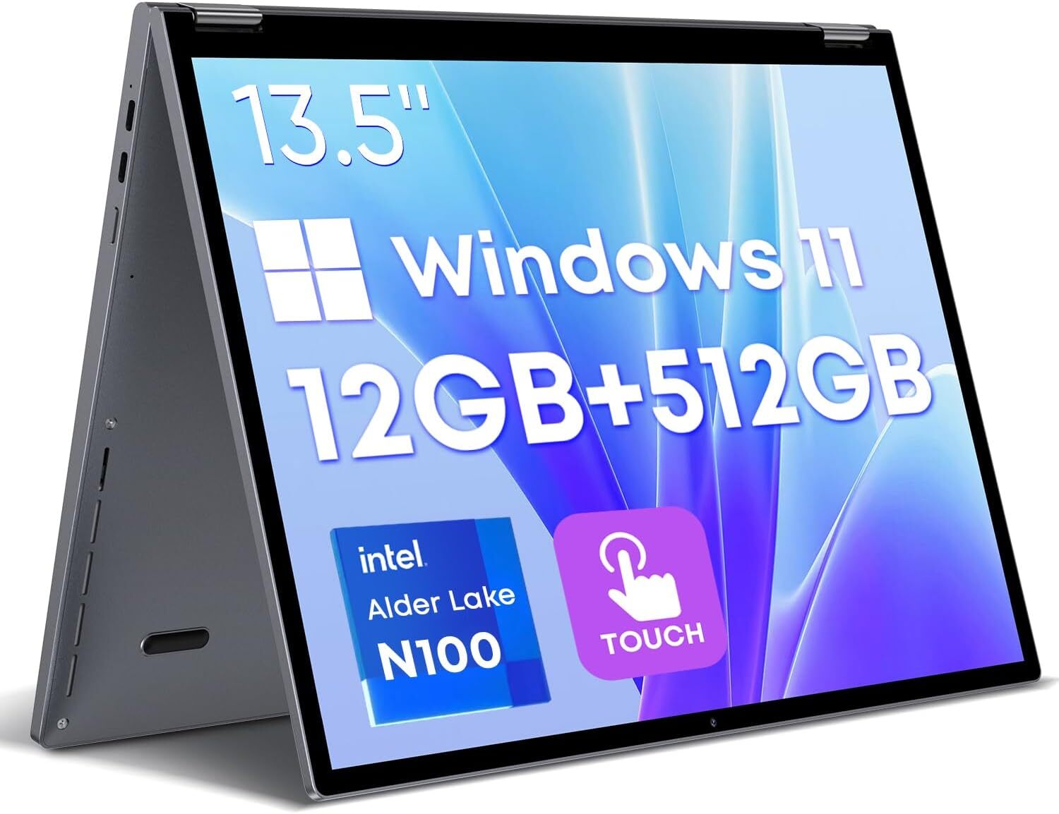 CHUWI 13.5'' FreeBook 2-in-1 Windows 11 Laptop LPDDR5 12GB 512GB SSD Intel N100