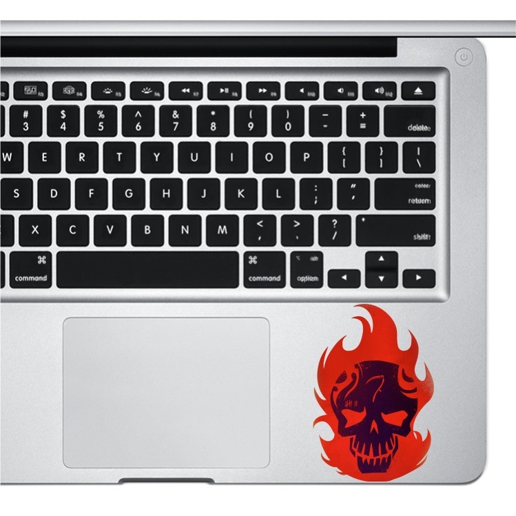 Skull Burning Fire Red Sitcker Laptop Macbook ipad Phone surface Pro Viny Decal